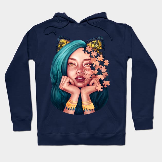 Puzzle Girl Hoodie by Lyara Costa